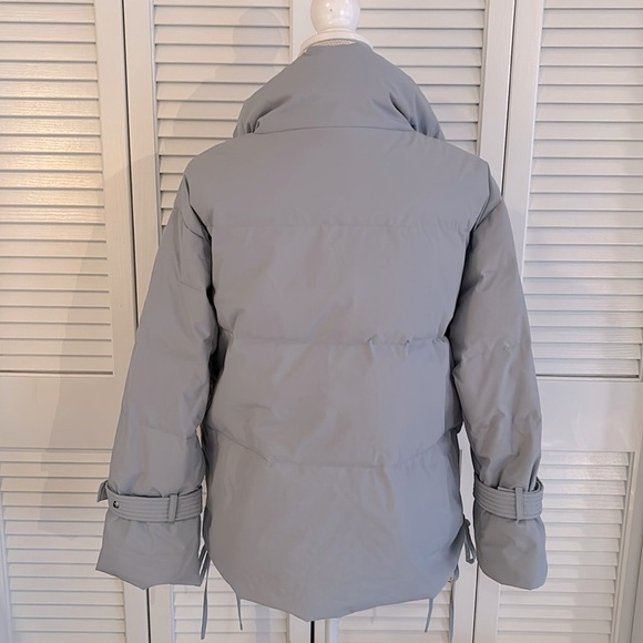 Gentle Herd Spice Ice Blue Down Filled Short Quilted Retro Puffer Jacket Size M - Picture 4 of 12